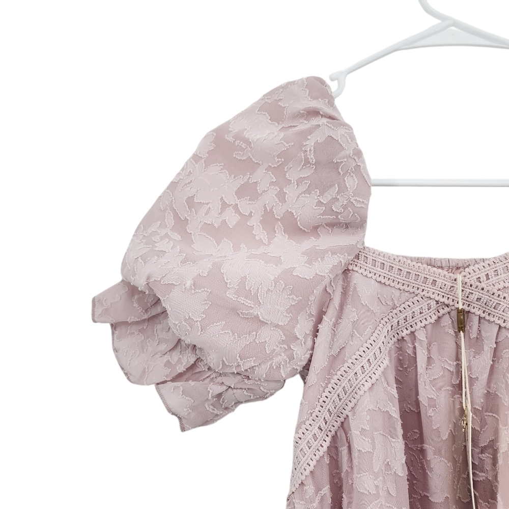 Mia Joy Joyfolie Girls Lilya Square Neck Puff Sleeve Hi-Low Flower Girl Dress - Picture 2 of 10